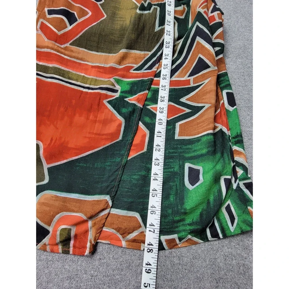 Vintage‎ Etoile Wrap Dress Abstract Print Rayon Midi Belt Ring Size 10